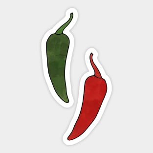 Pair of Chili Peppers Pattern Sticker